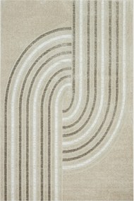 Szőnyeg Bézs Krém Vonalak Kétszintes Puha Matara Nappaliba 80x150 cm