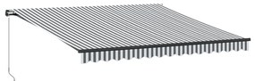 antracitszürke és fehér kézzel kihúzható napellenző 400x350 cm