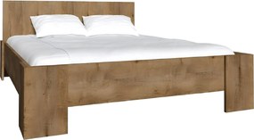 Ágy, sötét tölgy lefkas, 160x200, MONTANA L1