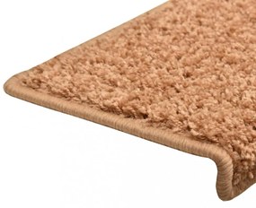 15 db krémszínű lépcsőszőnyeg, téglalap alakú széllel, 65 x 21 x 4 cm