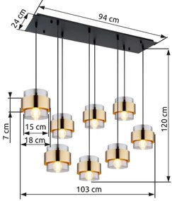 Globo 15560-8H - Csillár zsinóron MILLEY 8xE27/60W/230V