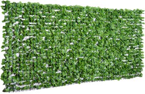 Outsunny Mesterséges Sövény Privacy Screen, UV Védelemmel Ellátott Védőfény, Zöld Erkély Privacy Screen, Levéllel Ellátott Kerítés Privacy Screen, Söv
