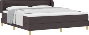 vidaXL Boxrugós ágy matracmal Sötét Barna 180 x 200 cm szövet