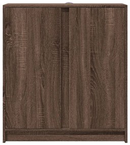 barna tölgy színű szerelt fa tálalószekrény LED-del 77x34x85 cm