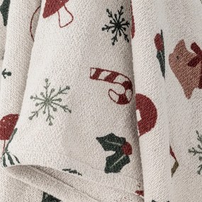 Fehér takaró karácsonyi mintával 130x160 cm Yule – Bloomingville
