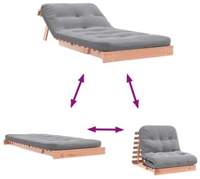 tömör duglászfenyő futon kanapéágy matraccal 80 x 206 x 11 cm