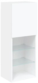 vidaXL 4 darab fehér szerelt fa fali TV-bútor LED-del