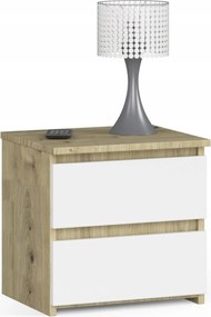 Éjjeliszekrény CL2 artisan-fehér dohányzóasztal 40cm Akd