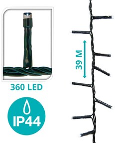 LED fényfüzér választható méretben és színben-360 LED-es -színes