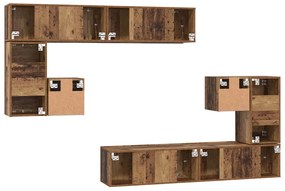 TV szekrény garnitúra 8 pcs Régi fa Közepes 30,5 x 30 x 30 cm