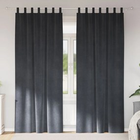 Sötétítő Függöny Húzóhurkokkal 2 db Világosszürke Velúr