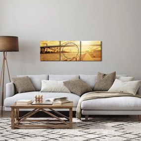 Kép a hídról napnyugtakor (órával) (90x30 cm)