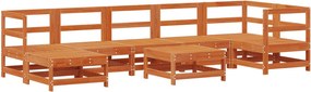vidaXL Kerti lounge szett 8 pcs Viaszbarna Tömör fenyő