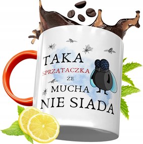 Narancssárga Bögre Takarítónőnek Ajándék fényképes nyomattal