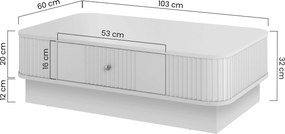 Vesper dohányzóasztal 103x60 cm fiókkal - kasmír / dió / fekete fogantyú