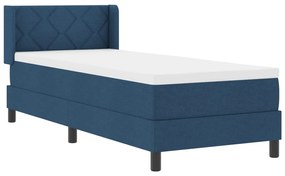Boxspring ágy matraccal, kék színben, 80 x 200 cm, szövet