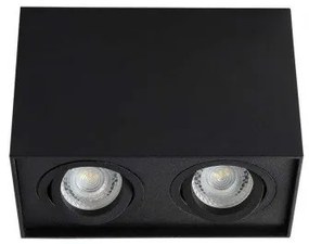 LED lámpatest , spot , 2xGU10 , felületre szerelhető , billenthető , fekete , GORD