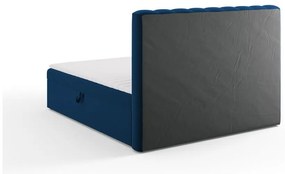 Sötétkék boxspring ágy tárolóhellyel 180x200 cm Gina – Milo Casa