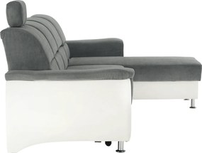 Kissarok, textilbőr fehér/szövet szürke, jobbos, SANTIAGO