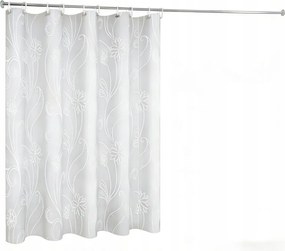 Zuhanyfüggöny Vízálló És Vastagabb Fehér Lótusz Mintás 180×200 CM