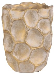 Plástev beton virágtartó, méret M, szélesség 16cm, bézs-arany