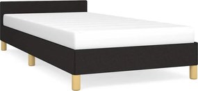vidaXL fekete szövet ágykeret fejtámlával matrac nélkül 80 x 200 cm