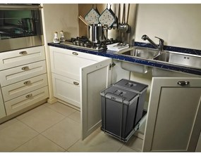 Műanyag szemetes szelektív hulladékhoz/beépített 18 + 18 l Ecofil - Elletipi