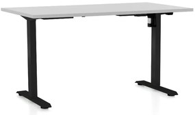 Állítható magasságú asztal OfficeTech A, 120 x 80 cm, fekete alap, világos szürke