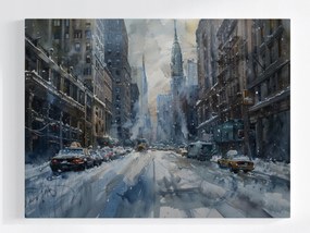 Vászonkép Canvas Város New York Manhattan Utca Tél Hó 100x75
