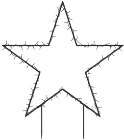 karácsonyi csillag fénydekoráció cövekekkel 80 LED 60 cm
