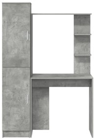 Tárolós Íróasztal Beton Szürke Szerelt Fa