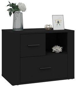 Fekete szerelt fa éjjeliszekrény 60 x 36 x 45 cm
