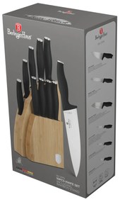 10 részes matt fekete késkészlet bambusz állvánnyal Berlinger Haus Matte Black
