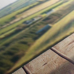 Kép - Fa polc tájképi elemekkel (120x50 cm)