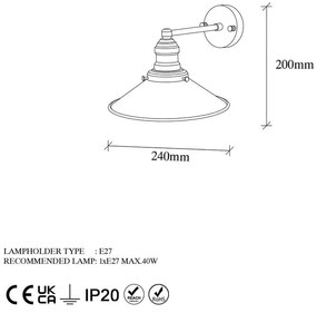 Aranyszínű fali lámpa ø 24 cm Conical – Opviq lights