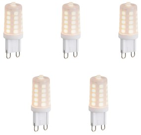 5 darabos G9 szabályozható LED izzó készlet opál 1,2W 100 lm 2200K