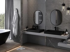 Mexen Loft ovális fürdőszobai tükör 70 x 50 cm, fekete keret - 9851-070-050-000-70