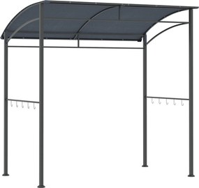 Outsunny Grill Pavilon 215 x 150 x 220 cm Vízlepergető Kerti Pavilon Íves Tetővel, Kerti Pergola Akasztókkal, BBQ Pavilon, Kerti Sátor Grill Sátor Par