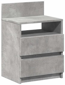 Betonszürke éjjeliszekrény 2 fiókkal 40x33x60 cm