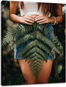 Botanika Vászonkép Nő levéllel 30x40