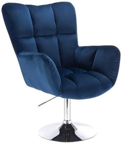 HR650N Tengerkék modern velúr szék