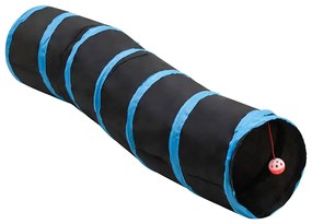fekete és kék S-alakú poliészter macskaalagút 122 cm