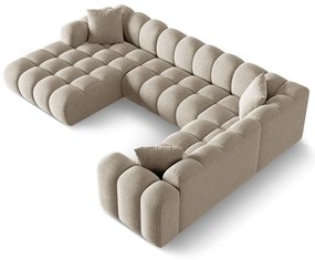 Világosbarna zsenília sarokkanapé (jobb oldali-U alakú) Treno – Cosmopolitan Design