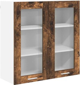 vidaXL Függő szekrény tárolóval Füstölt tölgy 80 x 31 x 80 cm Faanyag