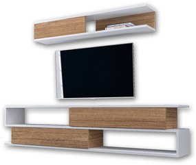 TV szekrény Sims - White, Teak