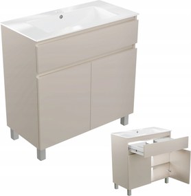 Fürdőszoba szekrény mosdóval 80 x 40cm Álló fiókos akasztós kasmír matt
