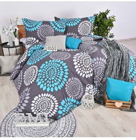 EMI Denver kék-szürke pamut ágyneműhuzat, A standard egyszemélyes ágy szett tartalma: 1x 140x200 + 1x 70x90