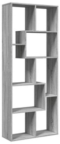 szürke sonoma szerelt fa elválasztó könyvespolc 67x25x161,5 cm
