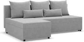 Nobu sarokkanapé, fonott, univerzális oldal, világosszürke