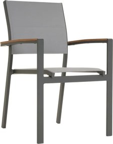 Állítható fém kerti szék készlet  4 db antracit